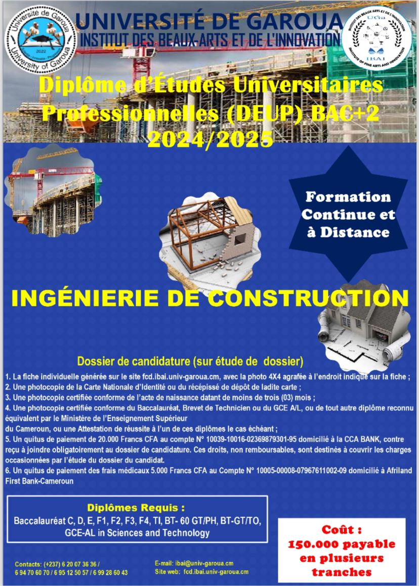 Formation continue et à distance en Ingénierie de construction